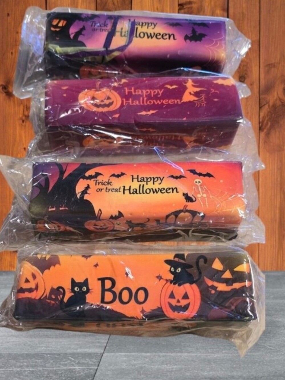 Halloween 'Boo' Decorative Squishy Runner - Orange & Purple